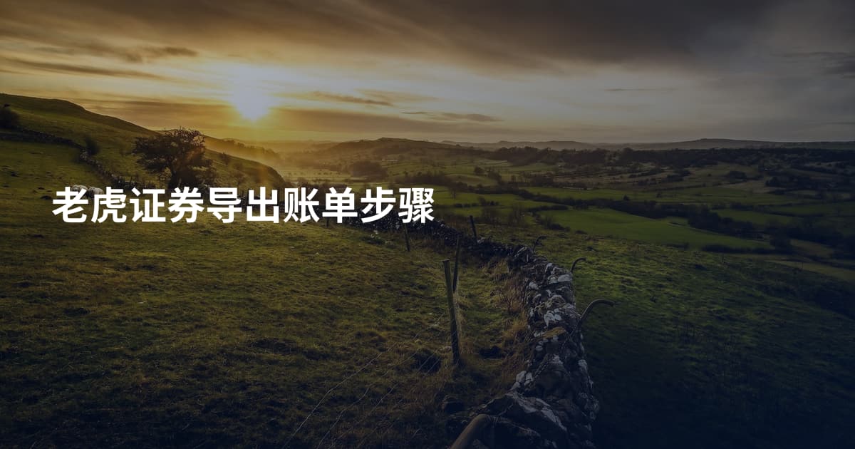 老虎证券导出账单步骤