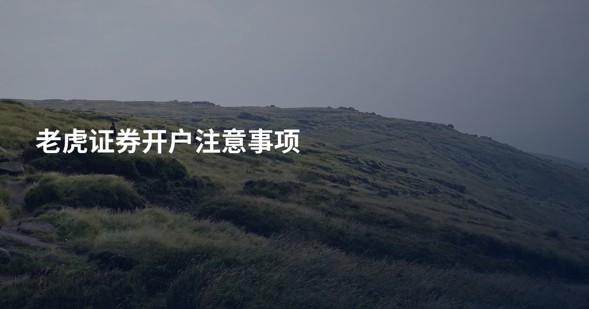 老虎证券开户注意事项