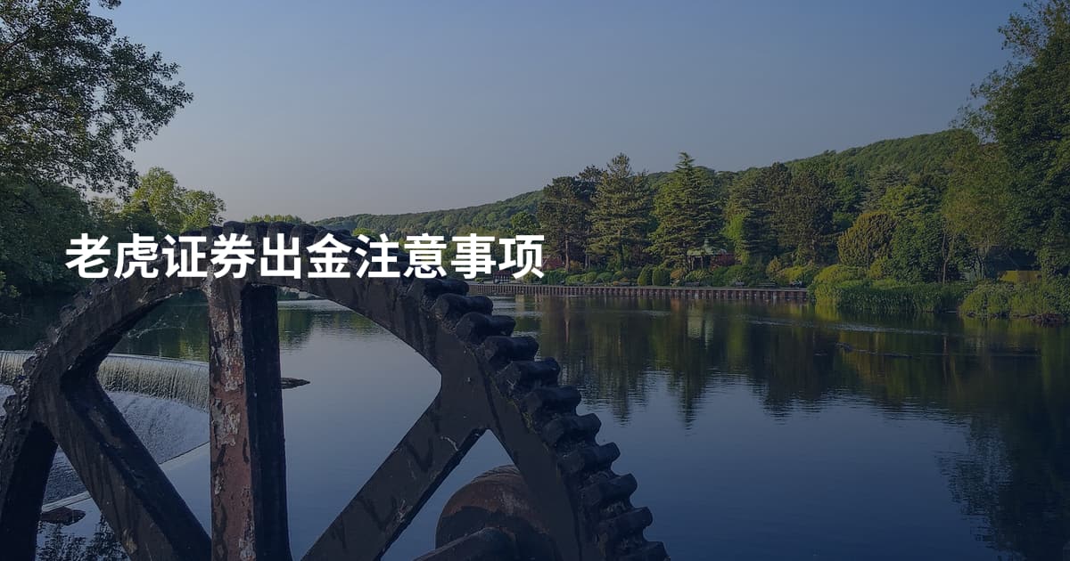 老虎证券出金注意事项