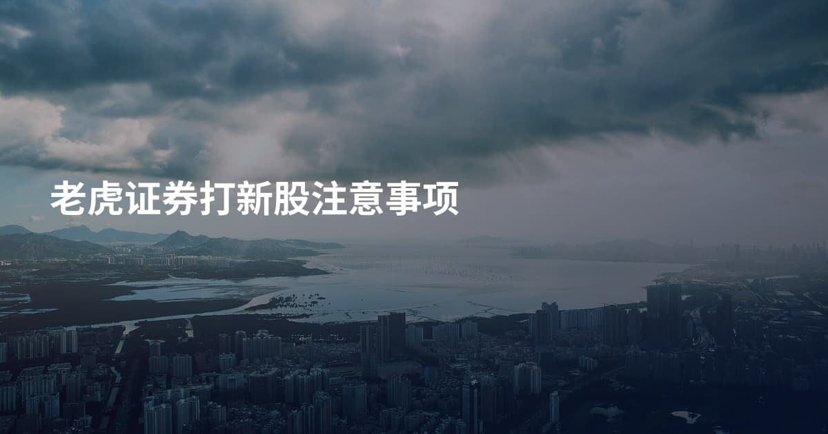 老虎证券打新股注意事项