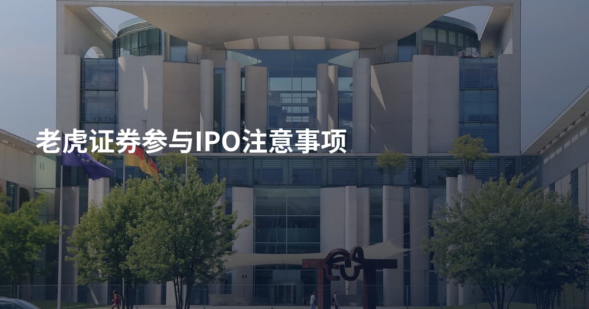 老虎证券参与IPO注意事项