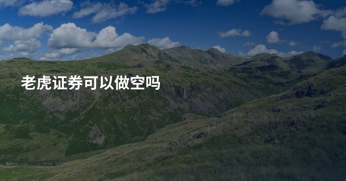 老虎证券可以做空吗