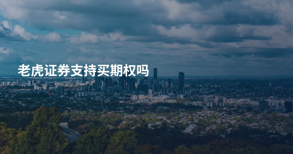 老虎证券支持买期权吗