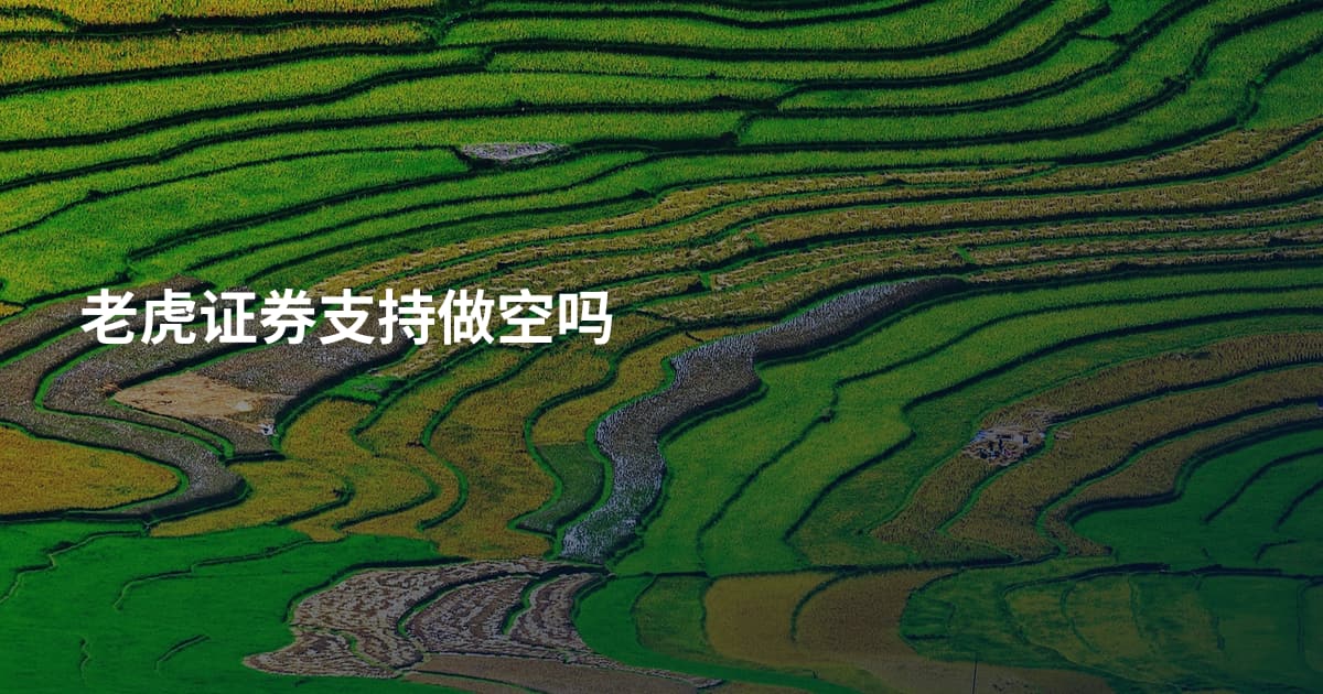 老虎证券支持做空吗