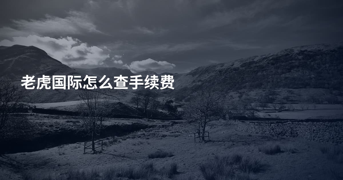 老虎国际怎么查手续费