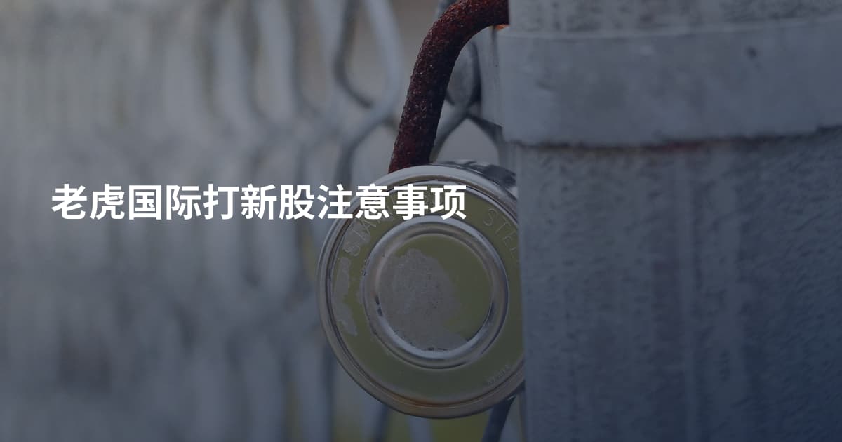老虎国际打新股注意事项