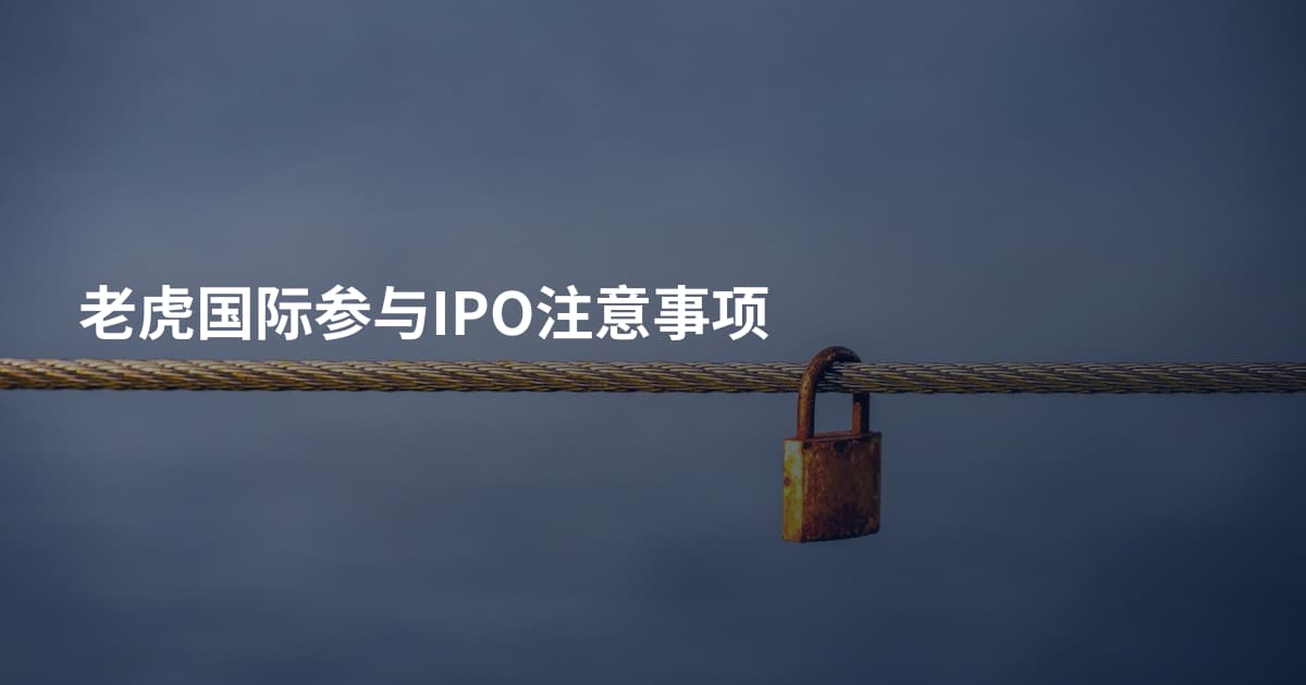 老虎国际参与IPO注意事项