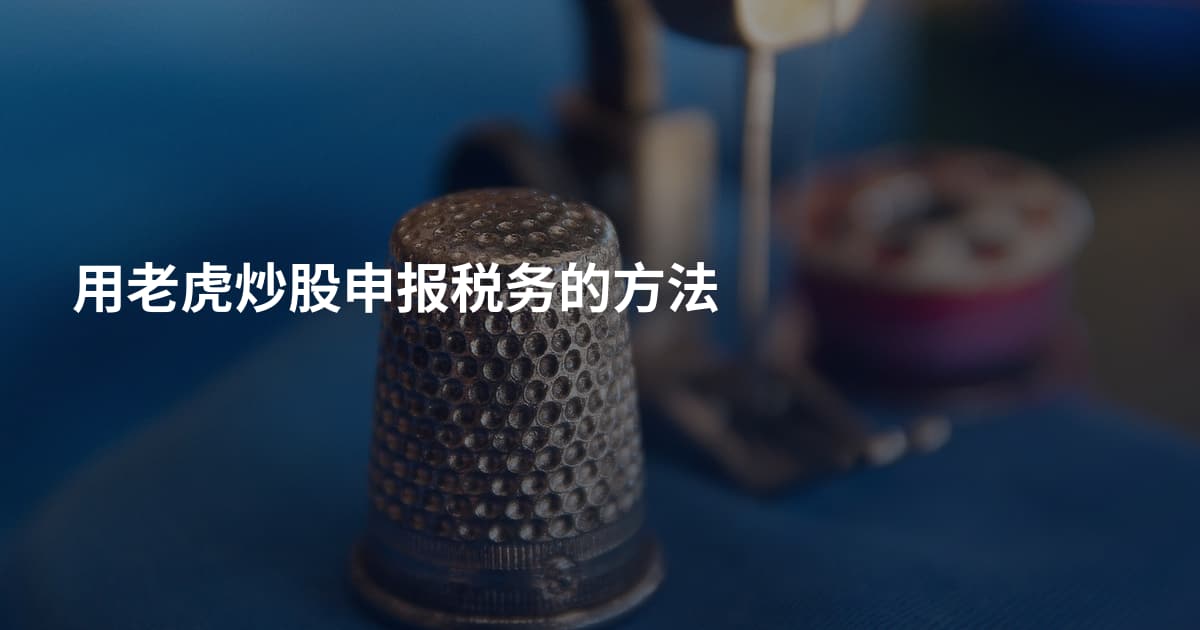 用老虎炒股申报税务的方法