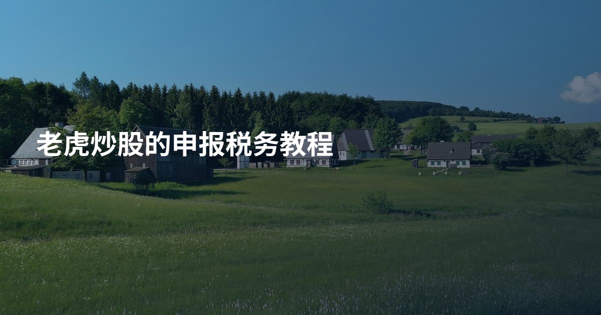 老虎炒股的申报税务教程