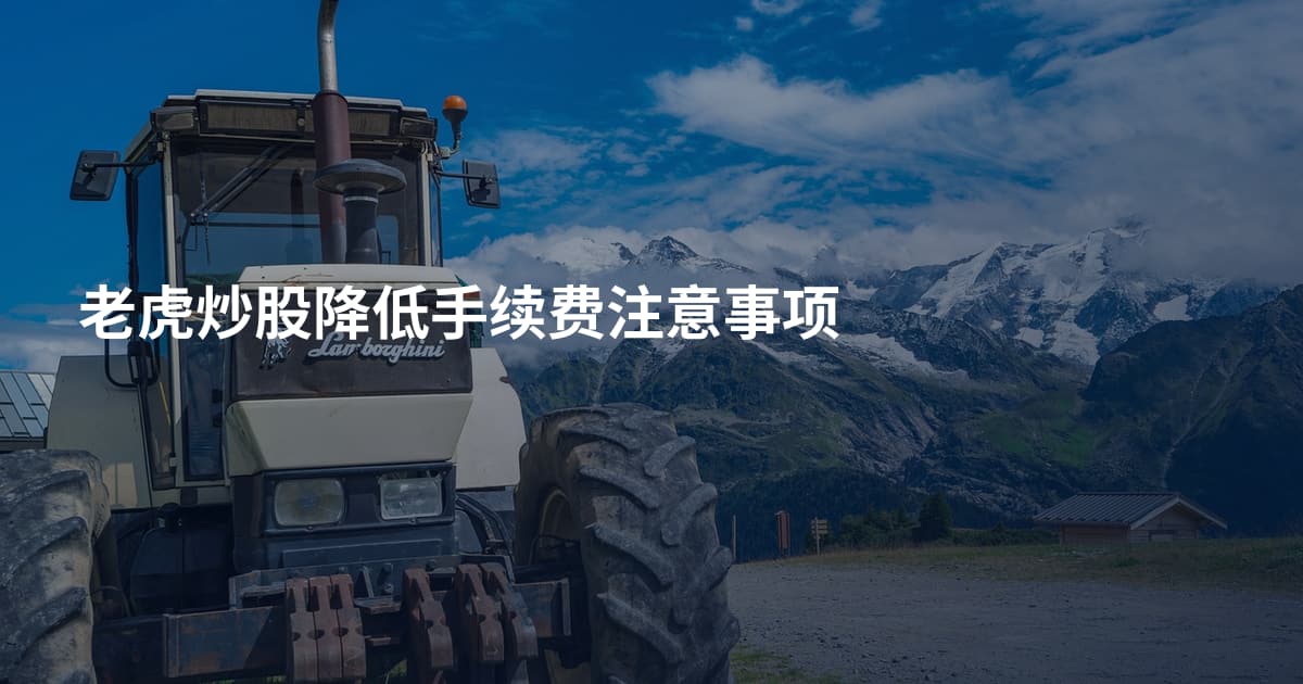 老虎炒股降低手续费注意事项
