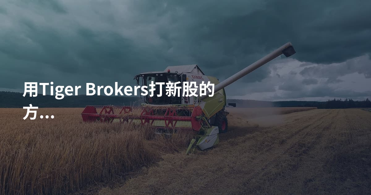 用Tiger Brokers打新股的方法