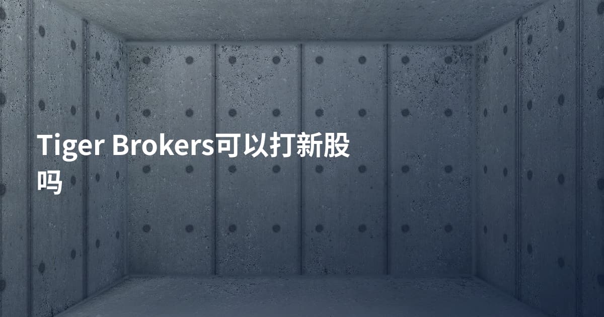 Tiger Brokers可以打新股吗