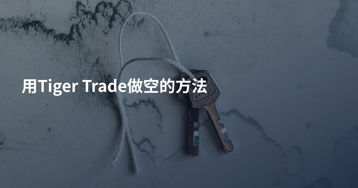 用Tiger Trade做空的方法