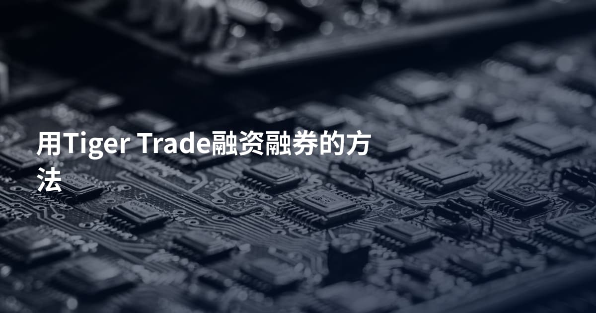 用Tiger Trade融资融券的方法