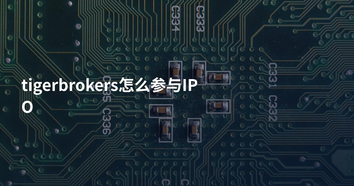 tigerbrokers怎么参与IPO