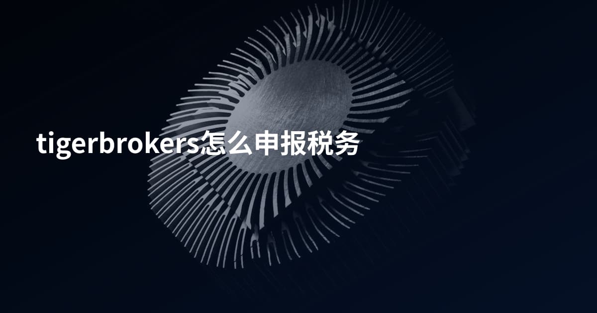 tigerbrokers怎么申报税务