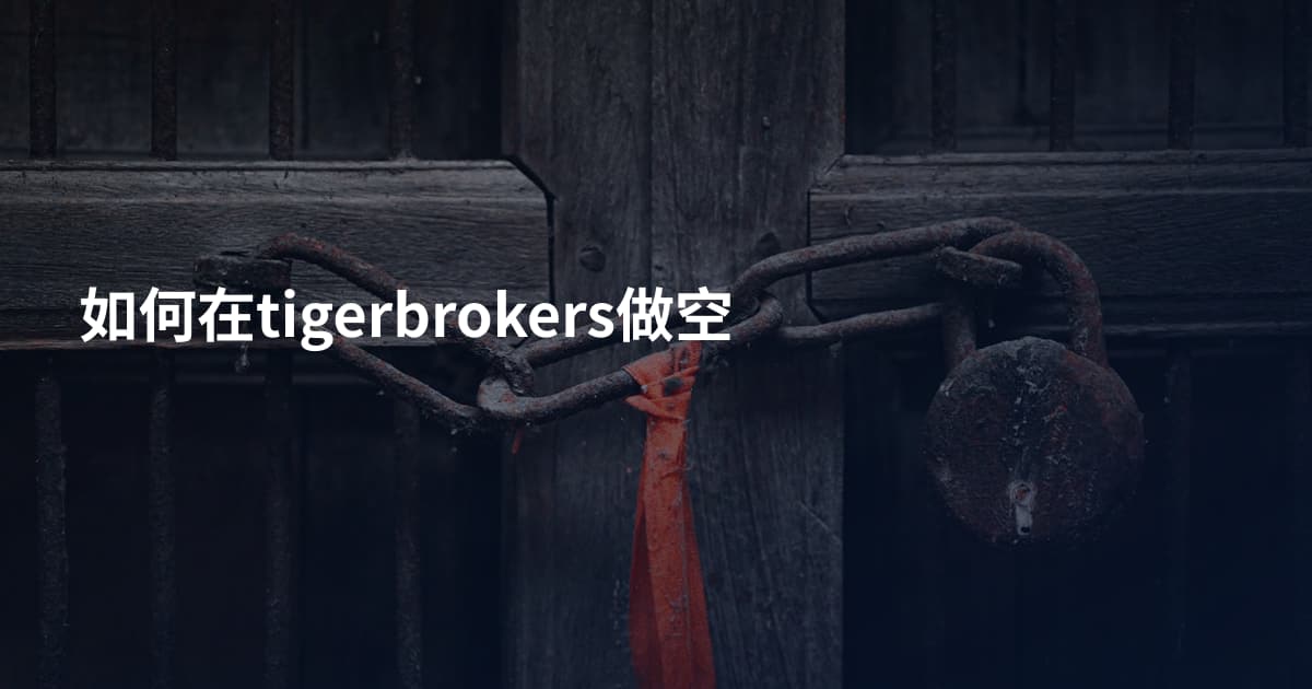 如何在tigerbrokers做空