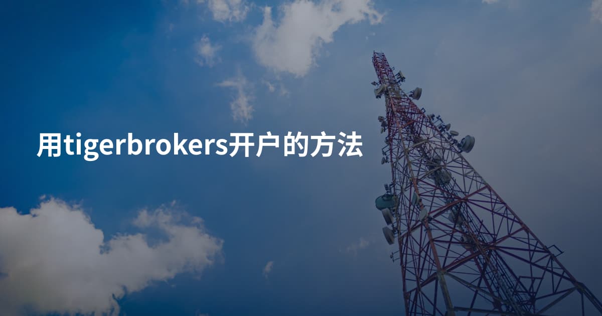 用tigerbrokers开户的方法