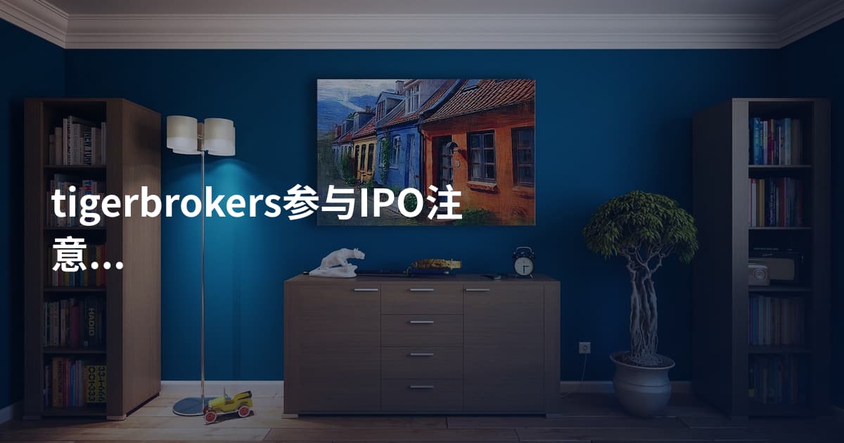 tigerbrokers参与IPO注意事项