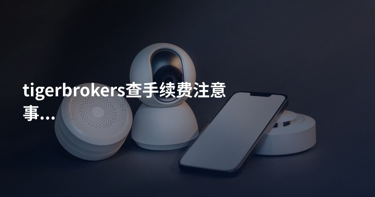 tigerbrokers查手续费注意事项