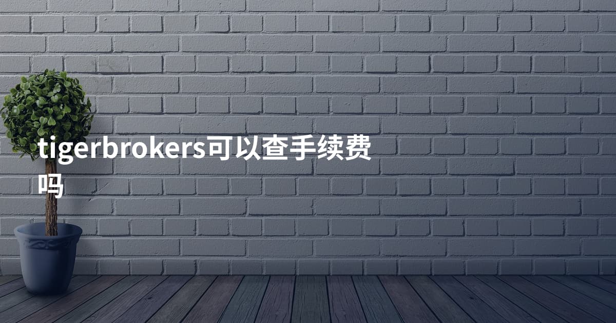 tigerbrokers可以查手续费吗