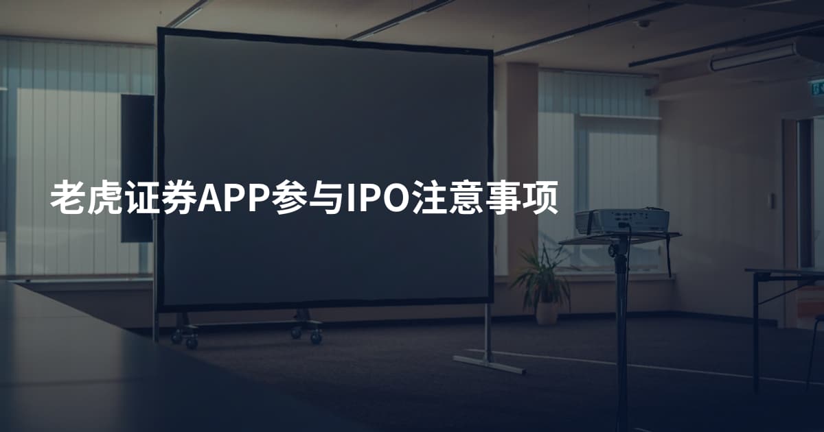 老虎证券APP参与IPO注意事项