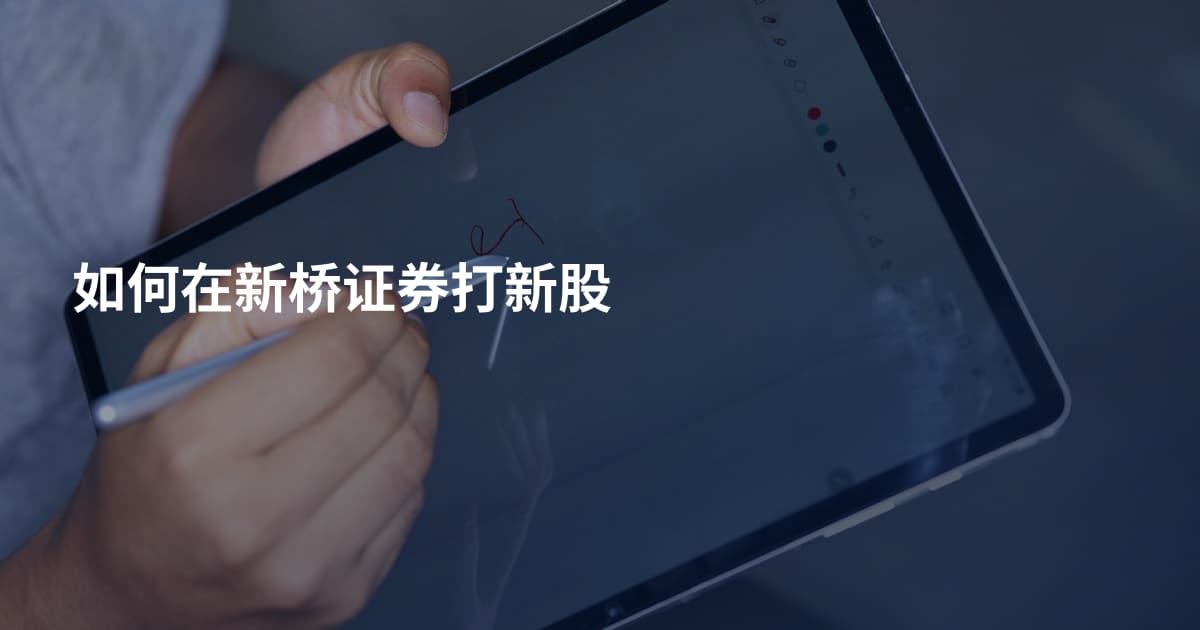 如何在新桥证券打新股