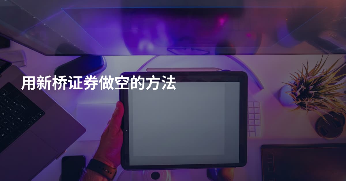 用新桥证券做空的方法