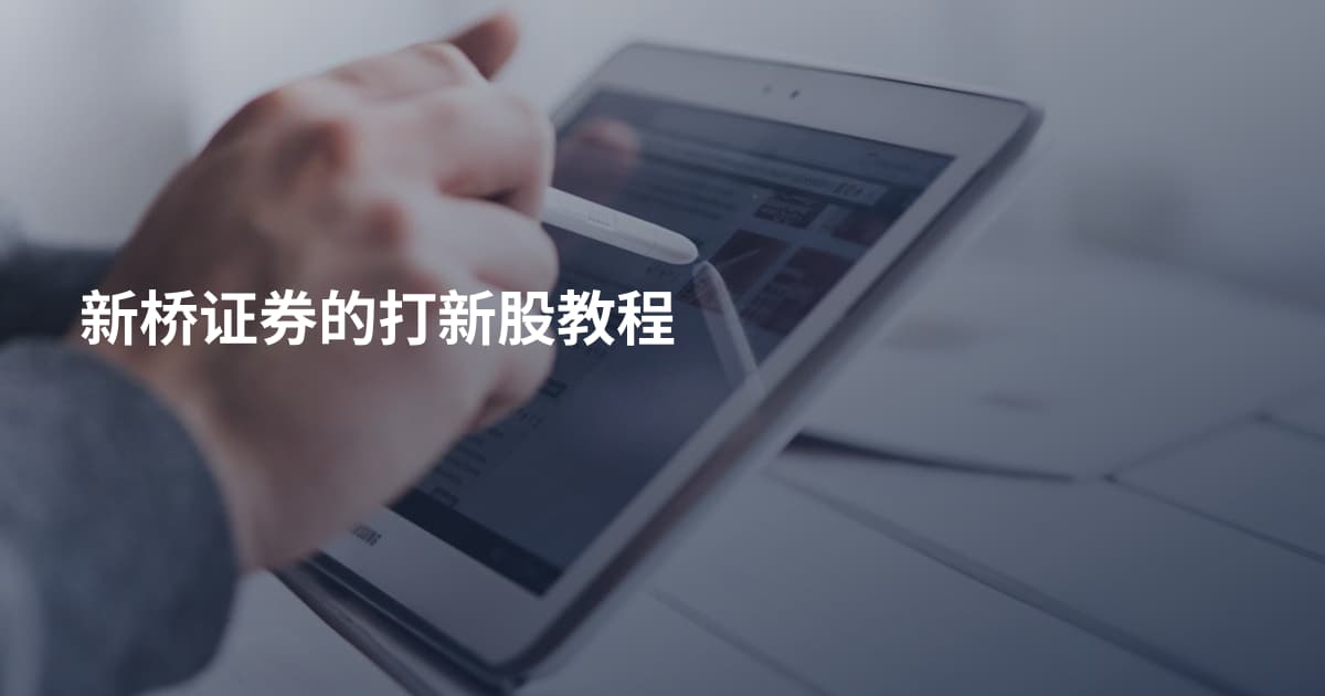 新桥证券的打新股教程