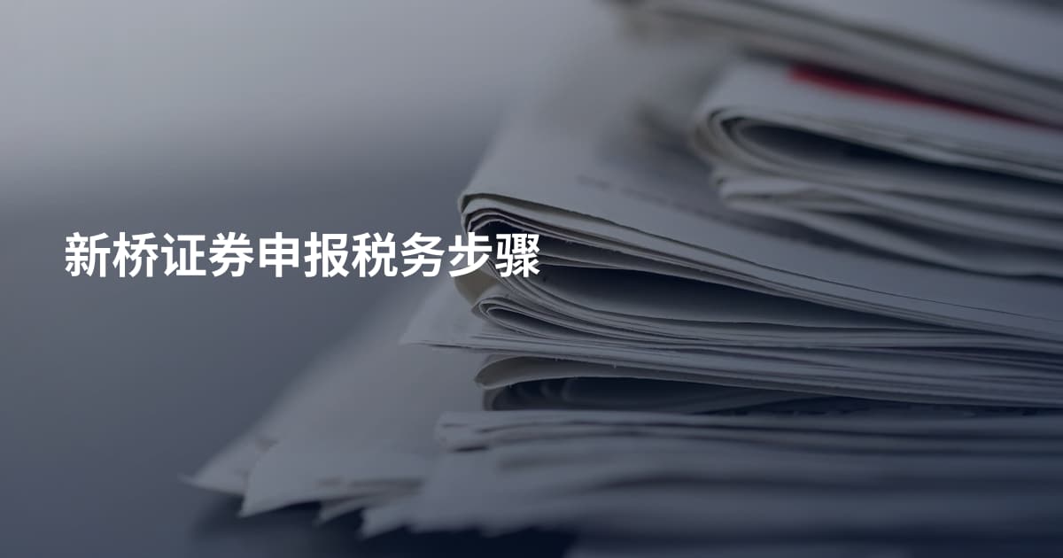新桥证券申报税务步骤
