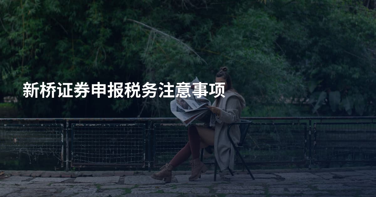 新桥证券申报税务注意事项