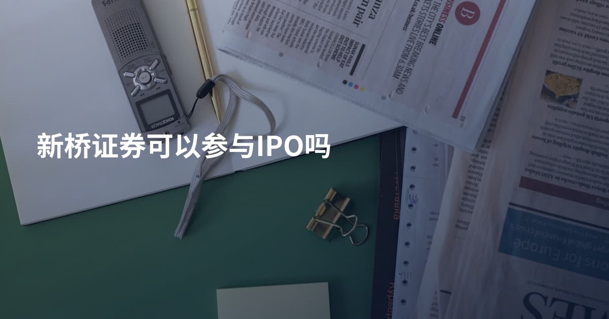 新桥证券可以参与IPO吗