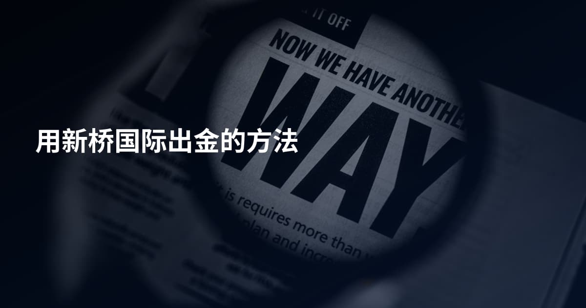 用新桥国际出金的方法