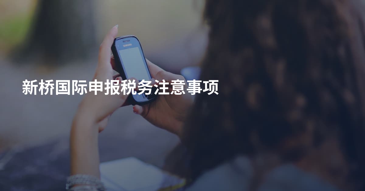新桥国际申报税务注意事项