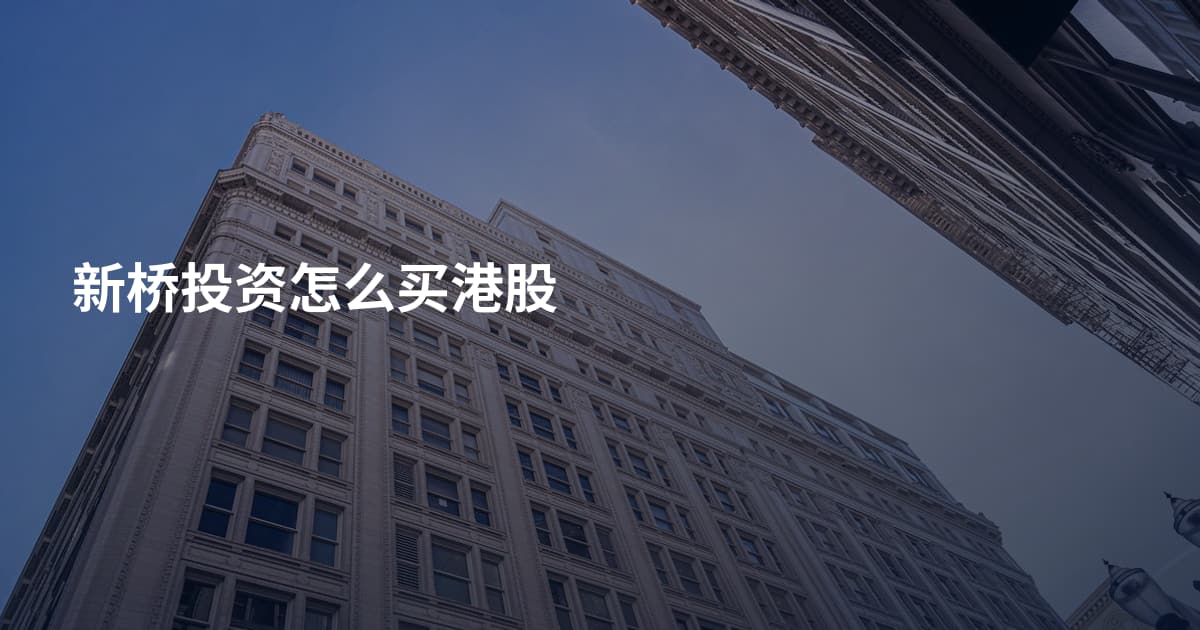 新桥投资怎么买港股