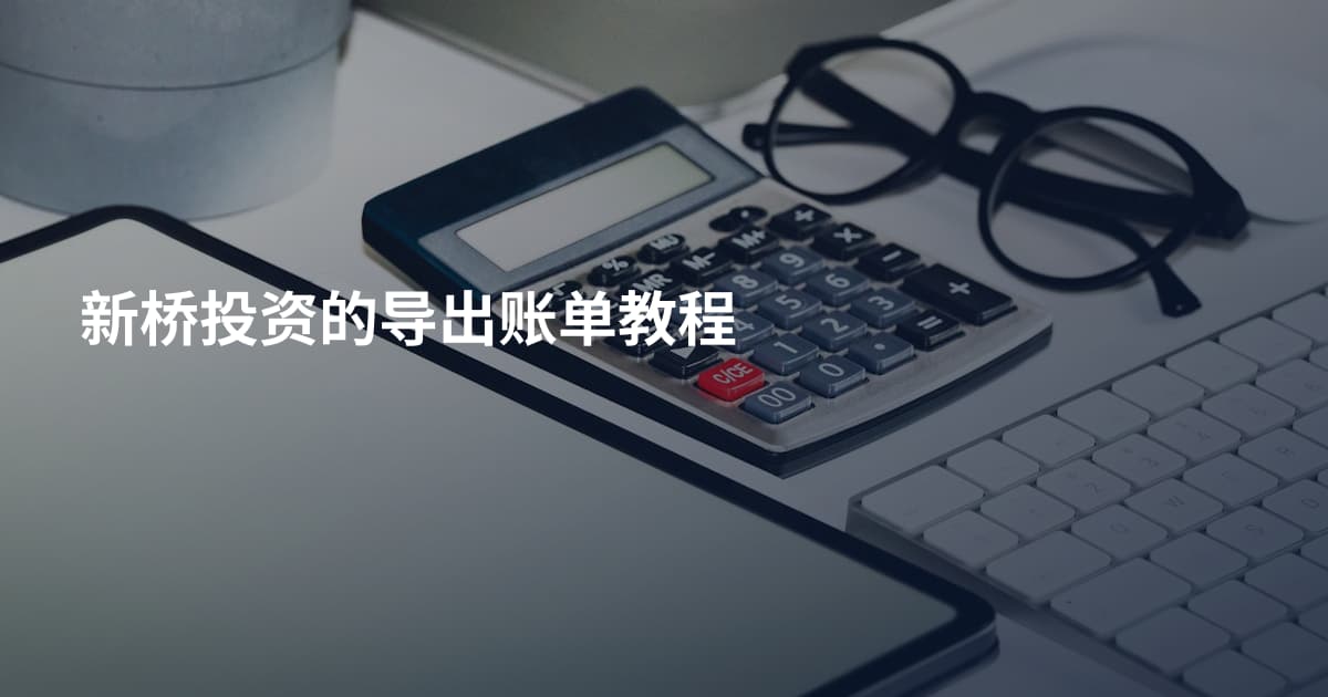 新桥投资的导出账单教程