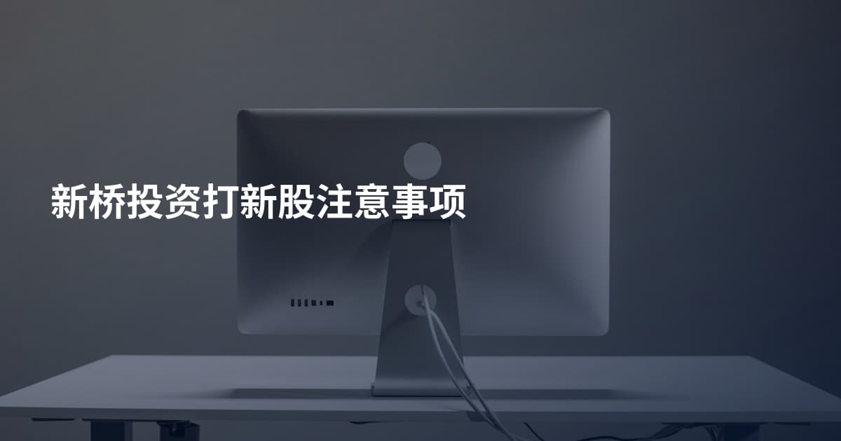 新桥投资打新股注意事项