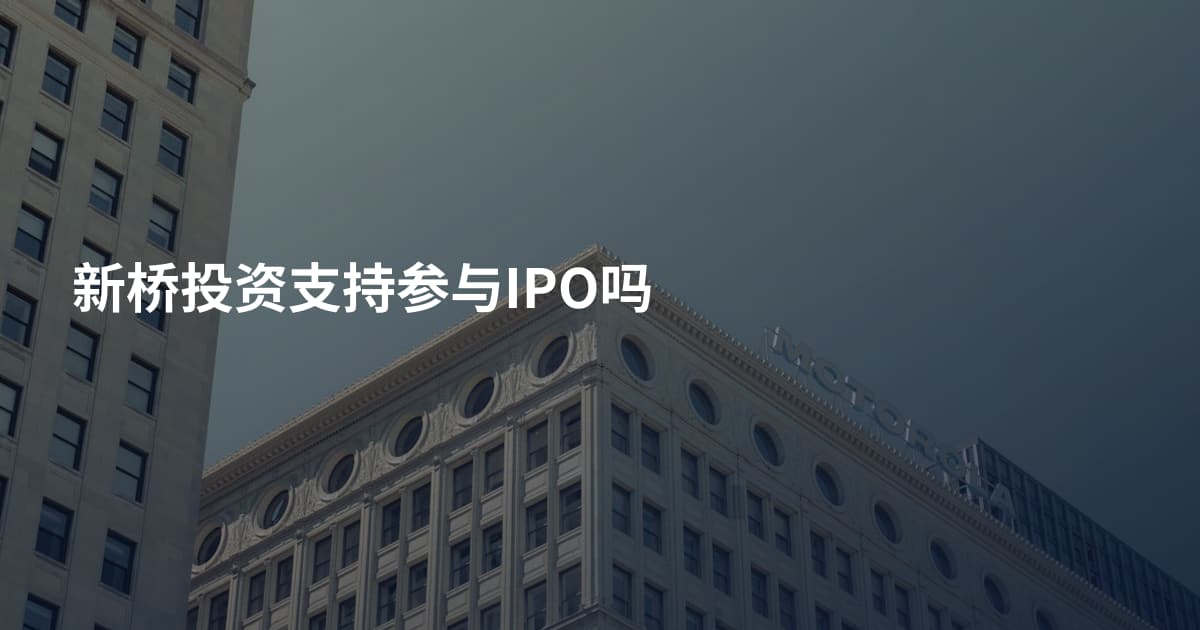 新桥投资支持参与IPO吗