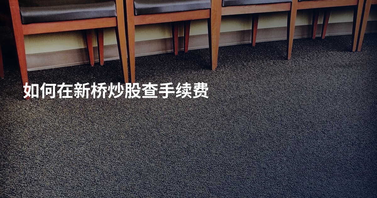 如何在新桥炒股查手续费