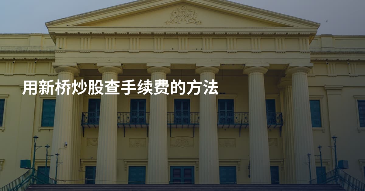 用新桥炒股查手续费的方法