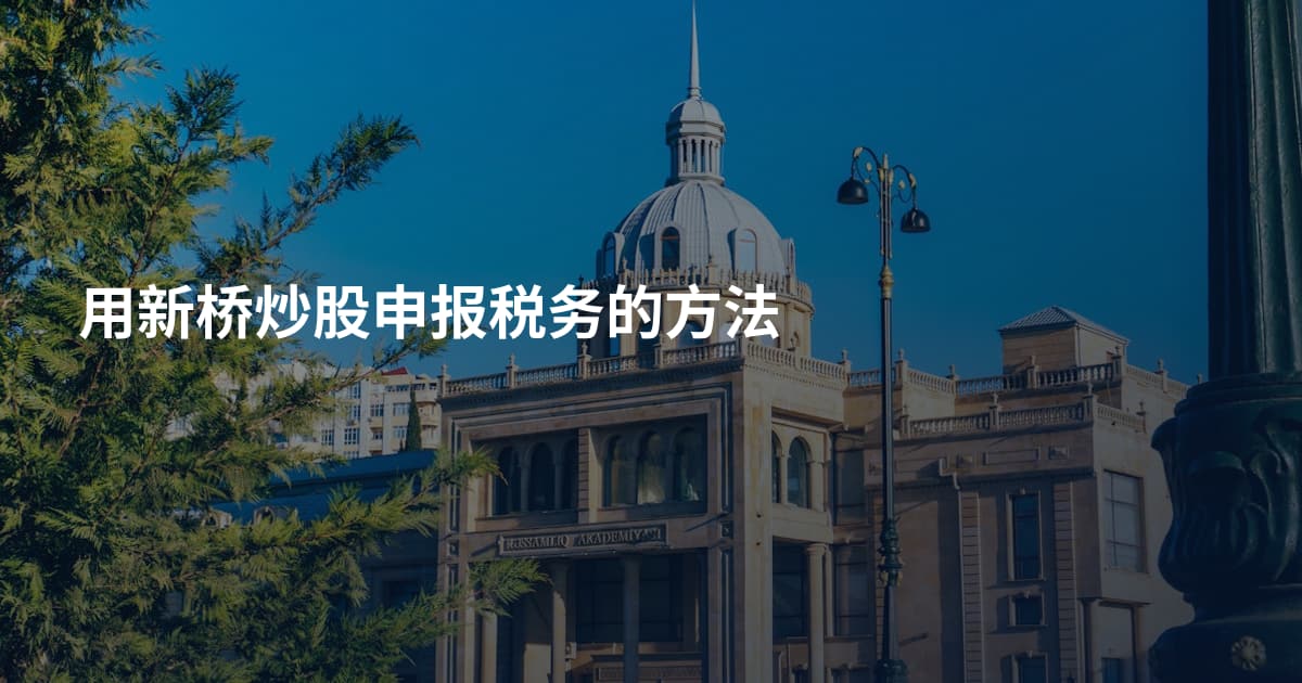 用新桥炒股申报税务的方法