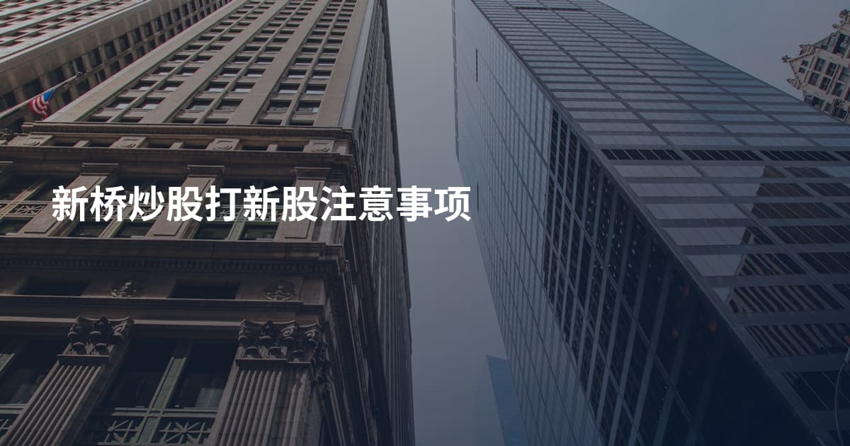新桥炒股打新股注意事项