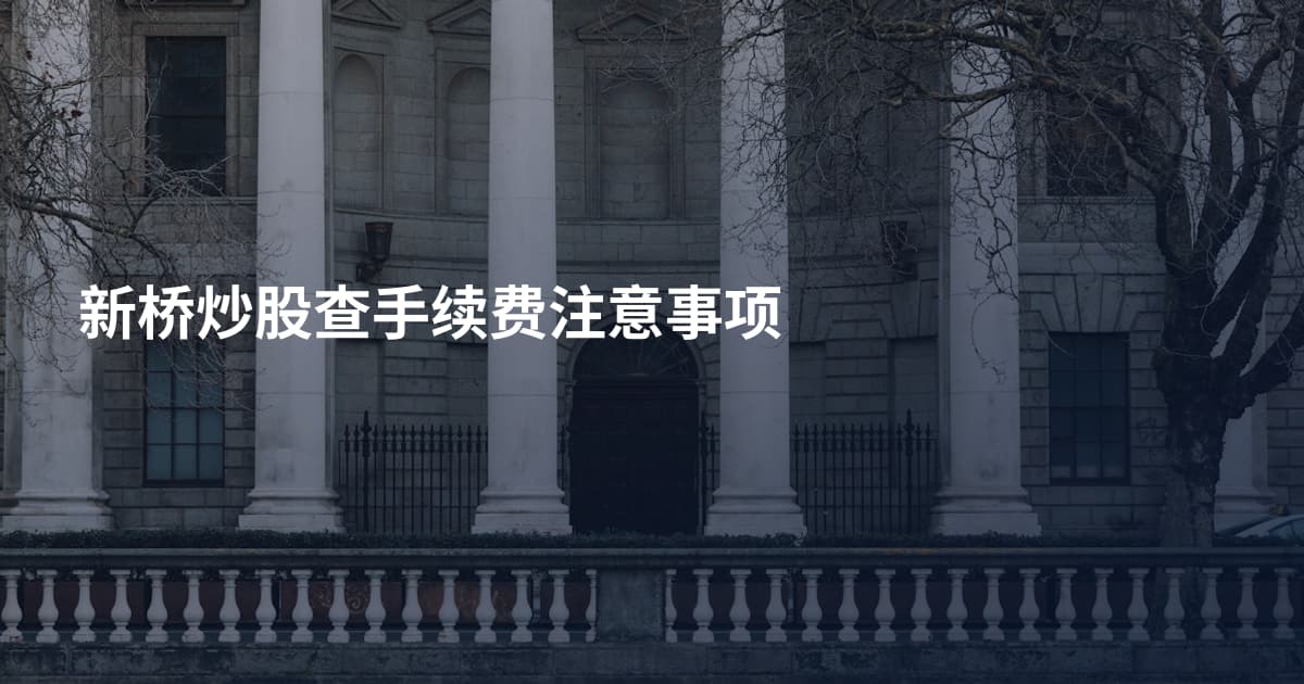 新桥炒股查手续费注意事项