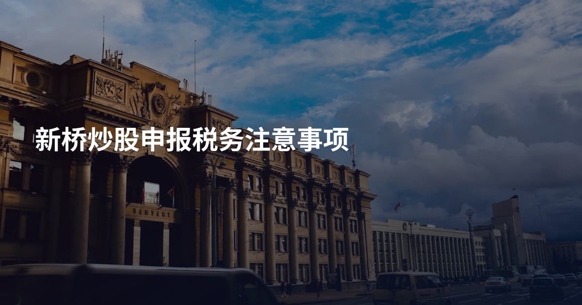 新桥炒股申报税务注意事项
