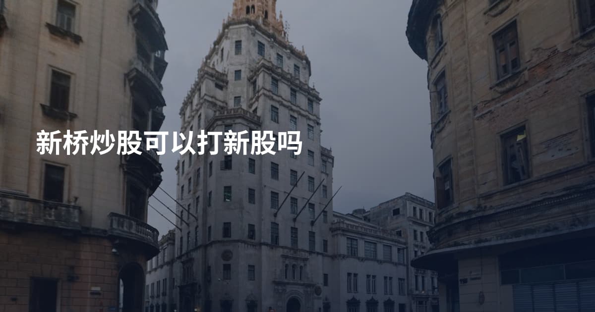 新桥炒股可以打新股吗