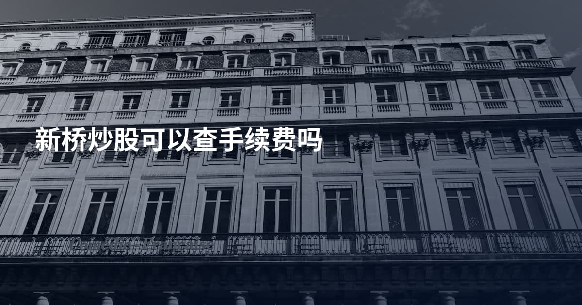 新桥炒股可以查手续费吗