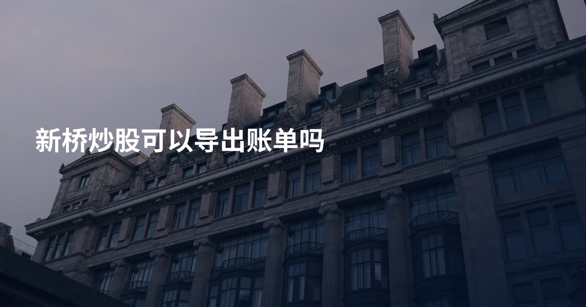 新桥炒股可以导出账单吗