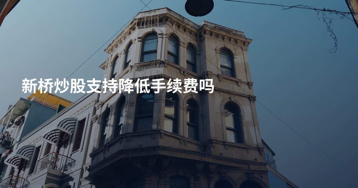 新桥炒股支持降低手续费吗