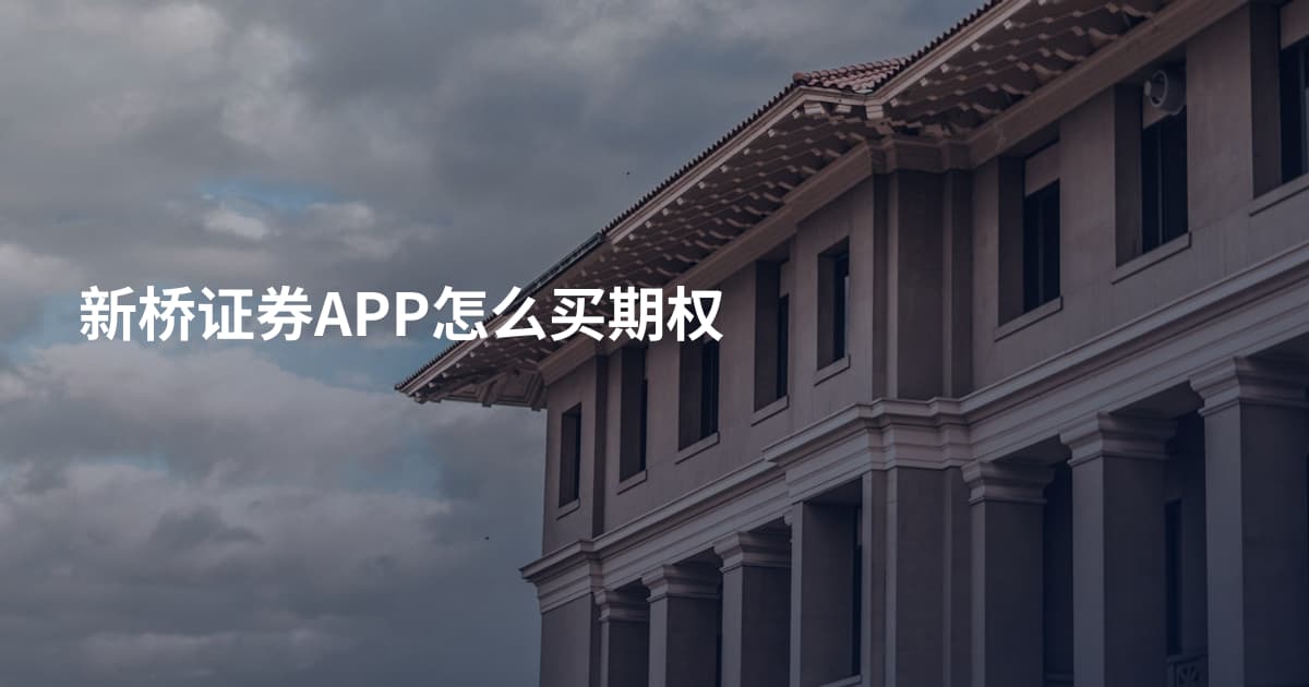 新桥证券APP怎么买期权