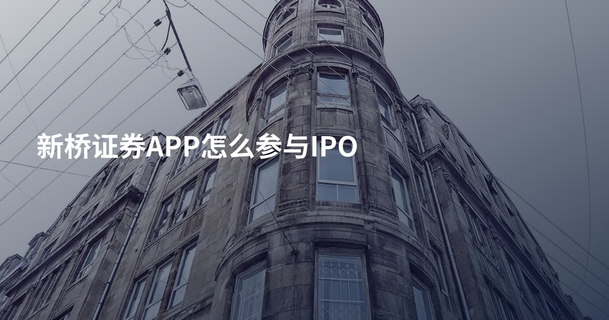 新桥证券APP怎么参与IPO